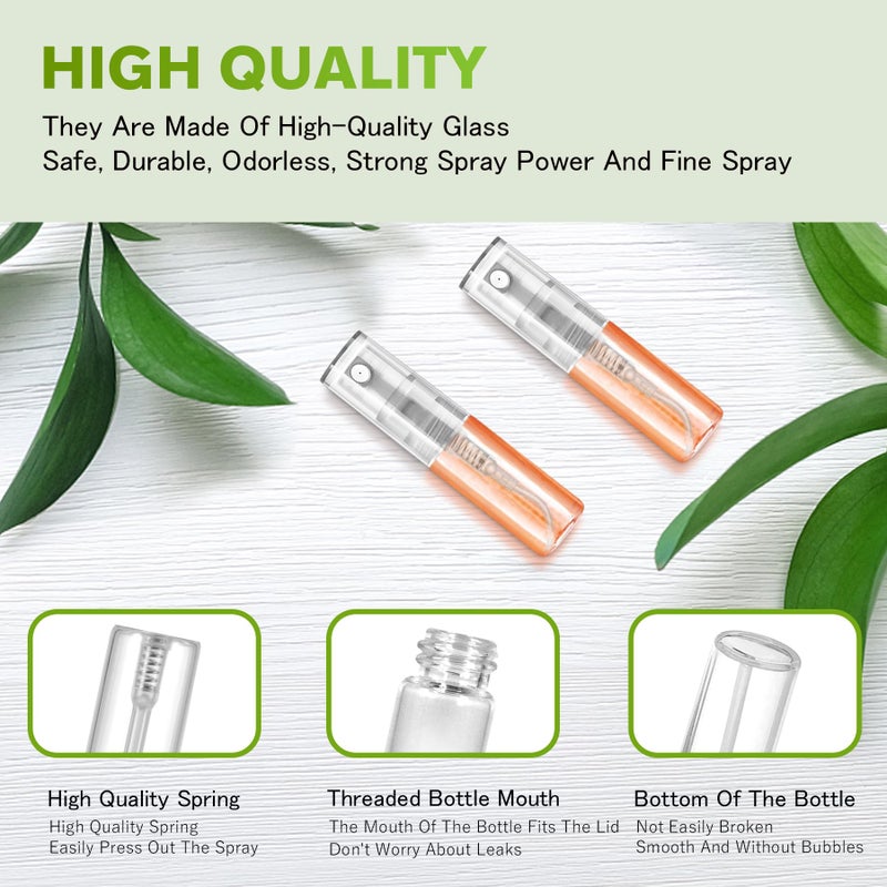 Csdtylh Mini Spray Bottle 3ml, Refillable Glass Spray Bottle, Glass Bottle Atomizer, Perfume Mouthwash Atomizer for Cleaning Refillable Container for Travel, Essential Oils, Perfume 60 Pcs, 3ml - Image 3